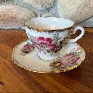✔️ Vintage Reis Teacup and Saucer Japan Orchid